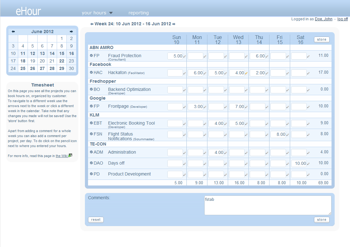 Ilife Timesheet Form